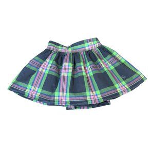 Abercrombie & Fitch Blue Green Plaid Lined Mini Skirt Sz XS